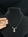 Black diamonds chain with pushback Earrings