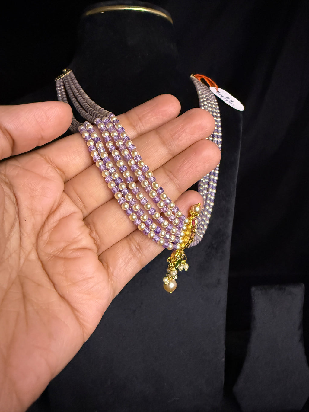 Swarovski pearls and lavender beads!