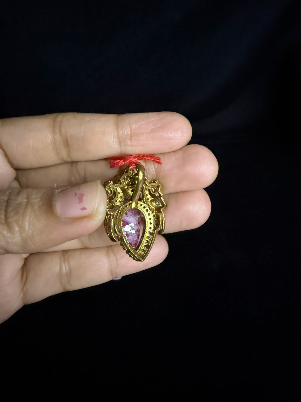 Moissonite pendant with pink stone!