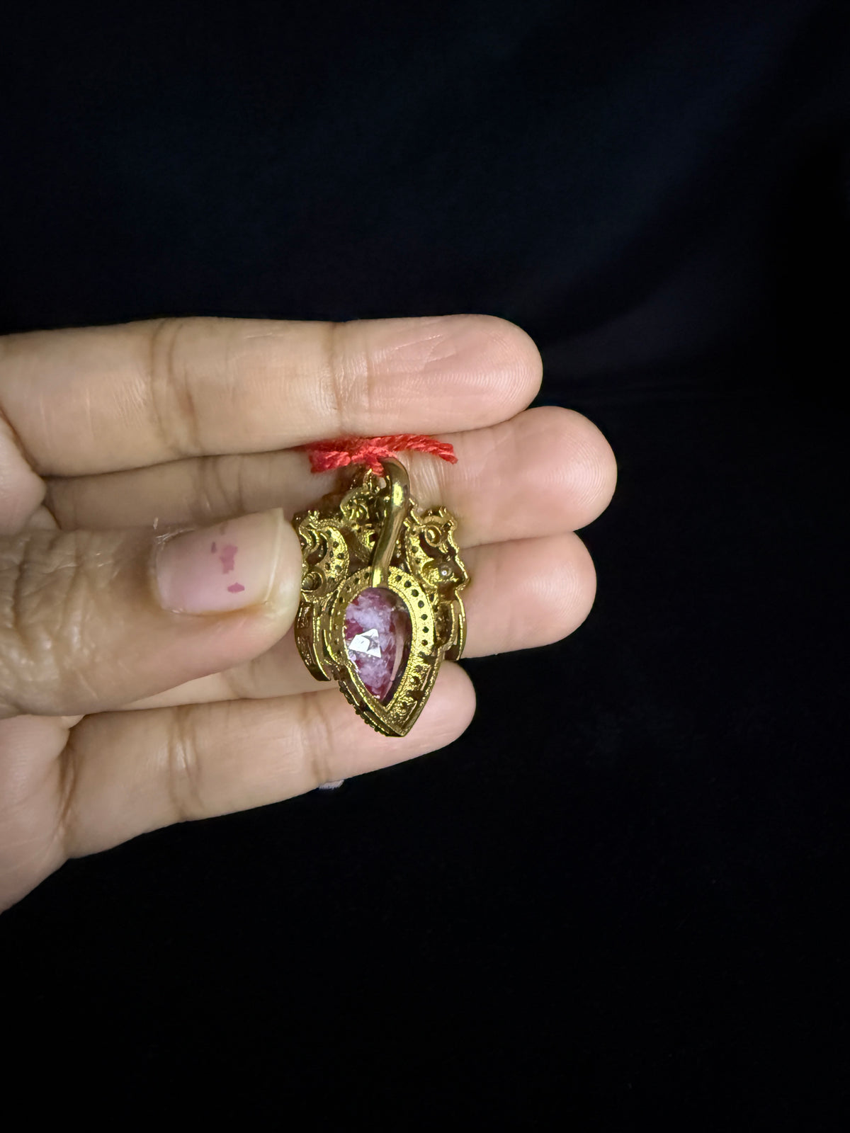 Moissonite pendant with pink stone!