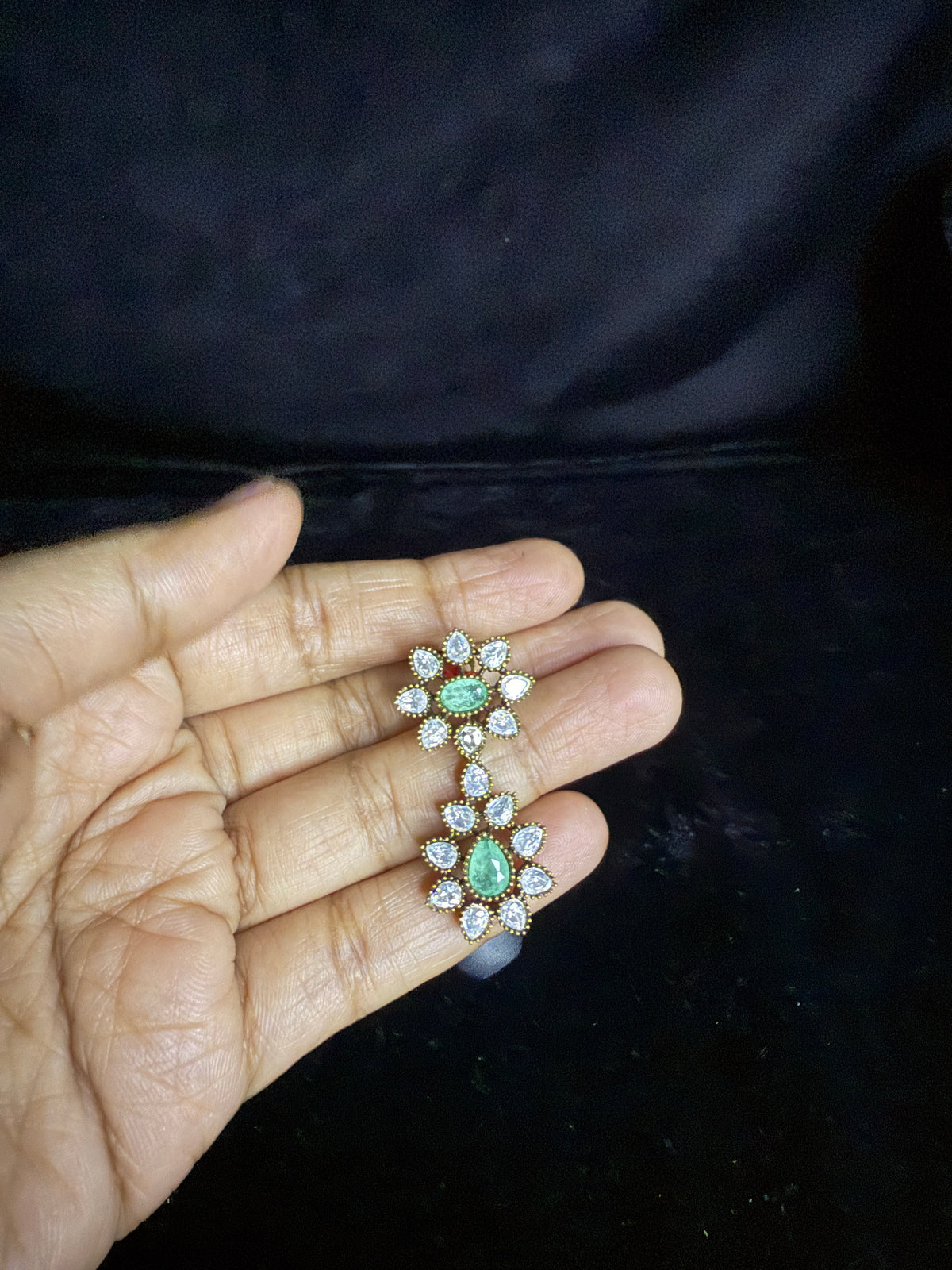 Moissonite pendant with mint green stone!