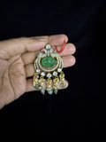 Moissonite green pendant with bead hangings!